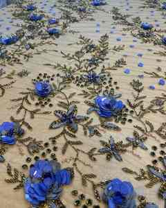 ผ้าไหมงานปักลายสำหรับงานตัดเย็บชุดทุกประเภทจากผู้ผลิตอินเดีย - Product Image 1