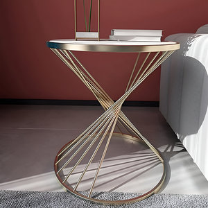 Gran Venta de tapa de mármol redonda creativa con marco de metal, sofá, mesa auxiliar para el hogar, balcón, uso en el Hotel - Product Image 6