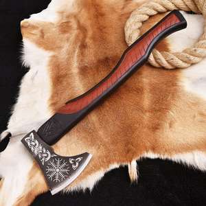 Hacha de Supervivencia de Acero al Carbono Hecha a Mano de Primera Calidad, Hacha de Exterior con Mango de Madera Maciza - Product Image 4