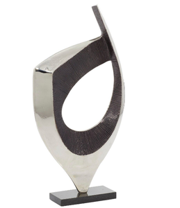 Sculpture en métal brillant argenté faite à la main en usine Accents décoratifs Design de style contemporain Meilleur cadeau de Pâques - Product Image 4