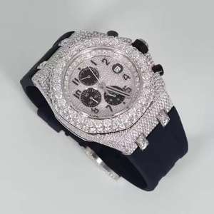 Reloj Mecánico Personalizado de Alta Calidad con Diamantes de Moissanita, Estilo Hip Hop de Lujo, 22 mm, Correa de Cuero Cómoda, Cristal Analógico - Product Image 4