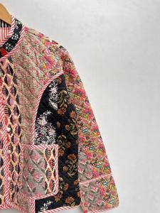 Chaqueta Kantha de algodón hecha a mano, ropa de mujer de retazos, abrigo Reversible acolchado, Kimono - Product Image 5