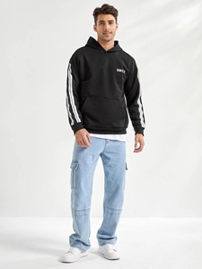 Sweat à capuche épais et surdimensionné pour hommes, couleur unie, pull Streetwear, sweat-shirt d'hiver à la mode, haut - Product Image 6