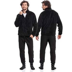 Veste d'hiver pour homme en sherpa polaire à col montant Parka décontractée pour affaires Couleur unie Toile imperméable Coupe-vent - Product Image 2