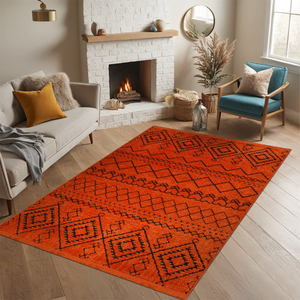 Alfombra lavable a máquina para el hogar Netline RW1801 NARANJA Chenilla suave - Product Image 2