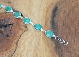 Green Emerald 925 Sterling Silver Pear Gemstone <b>Adjustable</b> <b>Bracelet</b> Handmade Women Jewelry Fashion Gift - Product Image 6