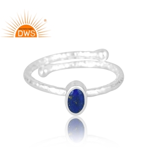 Anillo de piedras preciosas de lapislázuli Natural de Plata de Ley 925 más vendido, joyería personalizada para mujer, regalo para ella - Product Image 3