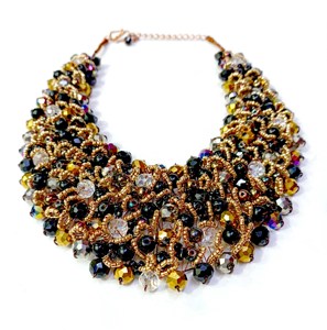 Último estilo hecho a mano declaración Chunky gargantilla collar mujeres Multicolor cuentas semillas emoción joyería de moda para - Product Image 3