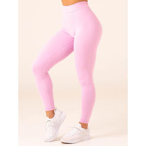 Nouveau rose bonbon NKD V Scrunch Leggings haute pli sur ceinture avec dos en forme de V et vêtements actifs mode Gym Leggings pour les femmes - Product Image 1