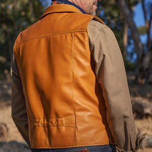 Nuevo Chaleco de cuero de calidad fina impreso personalizado con logotipo profesional Servicios OEM Precio razonable Último estilo Cuero cómodo Ve - Product Image 4