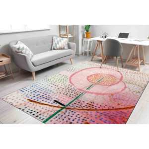 Tapis d'art floral abstrait, tapis imprimé Paul Klee 'Blossoming', tapis en chenille - Product Image 4