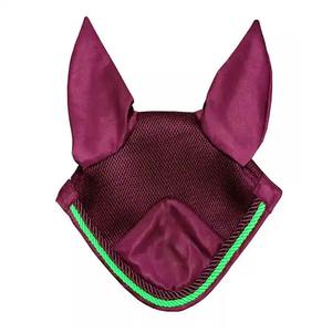 Voile anti-mouches pour chevaux professionnel, filet pour oreilles, bonnet en maille respirante en coton, couleur personnalisée, couvre tous les côtés - Product Image 1