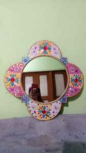 Mosaic handmade <b>glass</b> worked multicolour Fancy and attractive <b>mirror</b> - Product Image 3