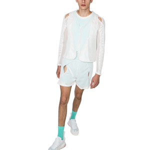 Pantalones cortos de punto ligeros de secado rápido para hombre, ropa deportiva de moda blanca y negra personalizada de Hip Hop para verano - Product Image 2