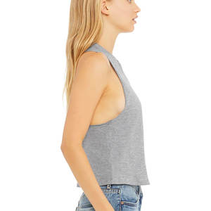 Gris chiné Bella Canvas Femmes Cropped Sexy Respirant Débardeur Prix Pas Cher - Product Image 2