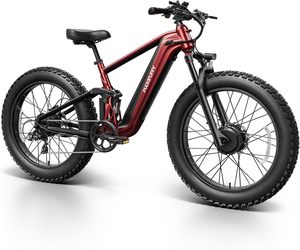 Bici elettrica a doppio motore per adulti 1600W, batteria 48V 20AH con sensore di coppia, sospensione completa, pneumatico grasso da 26 ", 28mph, 80 miglia - Product Image 1