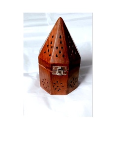 Quemador de incienso de pirámide árabe pulido marrón de Venta caliente soporte de quemador bakhoor de madera de acacia para fragancia de hogar y fiesta - Product Image 4