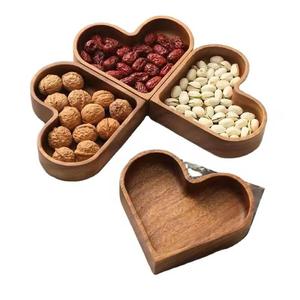 Cuenco de vacaciones hecho a mano de madera de acacia cuenco en forma de corazón ecológico acabado de madera Natural cuenco decorativo tallado - Product Image 6