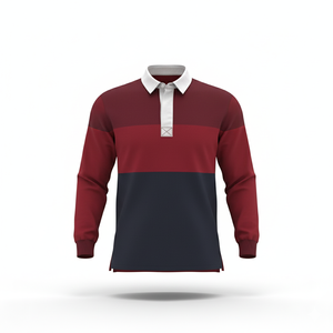 Maillot de rugby classique pour hommes à manches longues solide tricoté 100% coton respirant sportif pour chemise - Product Image 6