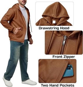 Sudadera con Capucha para Hombre, Estilo Casual de Invierno, Lavado Ácido, Color Sólido, 100% Algodón, Felpa, Corte Regular, Secado Rápido, Ecológica - Product Image 1