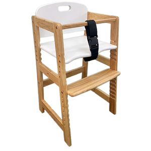 Safe Traditional <b>Wooden</b> Toddler <b>Highchair</b> with Front Support and Anti-Slip Strap for Hospital & Kitchen Use - Product Image 2