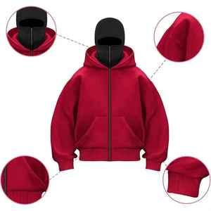 Pasamontañas YASH SPORTS 2026, Sudadera con Capucha Estilo Ninja, Logotipo Personalizado Bordado, Bolsillo, Máscara de Forro Polar, Unisex, Invierno, Ecológico - Product Image 2