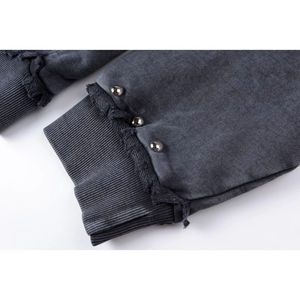 Haute qualité Saint Vanity 100% coton fermeture éclair épissage effiloché bord métal Rivet embellissement détresse Technique à capuche pour homme - Product Image 5