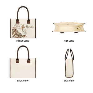 Durable Eco-Friendly <b>Canvas</b> Cotton Tote Bag Personalized Humming Bird Bloom Design Daily Use Food Advertising Promotional Bag - Product Image 3