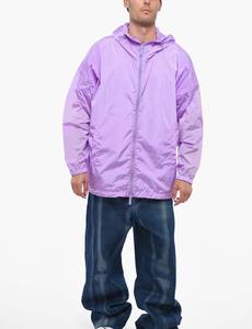 Chaqueta Anorak ligera de verano informal para hombre de último diseño con cremallera personalizada con capucha a prueba de viento de talla grande transpirable color bloque fino - Product Image 3