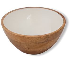 Cuencos de madera artesanales indios cuencos tallados ecológicos hechos a mano con esmalte colorido en el interior para servir ensaladas 2024 - Product Image 6