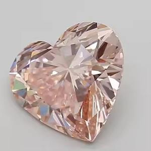 Pink Lab Created Diamond Fancy Vivid Pink Heart Cojín Ascher Cut Diamantes sueltos en la categoría de forma elegante - Product Image 3