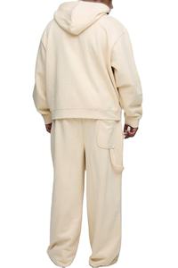 Men's Winter Midweight Polyester/Cotton Eco-Friendly Printed Hooded Drop Shoulder Drawstring Hoodie Sweatpants Fashion - Product Image 6