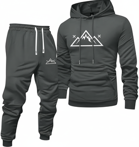 Ensemble d'hiver uni à capuche coupe classique |   Polaire 100% coton pour homme |   Anti-bactérien Respirant |   Fermeture à cordon |   Couleurs personnalisées - Product Image 1