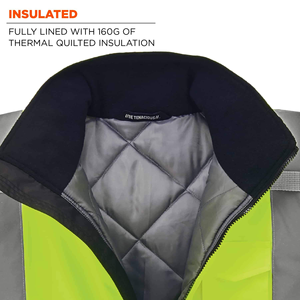 Chaqueta DE SEGURIDAD reflectante de poliéster Hi Vis naranja Logotipo personalizable Cremallera Ropa DE TRABAJO Abrigo fluorescente de alta visibilidad Estilo Bombardero - Product Image 6