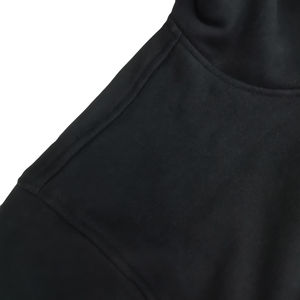 เสื้อกันหนาวมีฮู้ดสองชั้นแบบสวมหัวไม่มีเชือกโอเวอร์ไซส์ผ้าฟลีซธรรมดา - Product Image 3