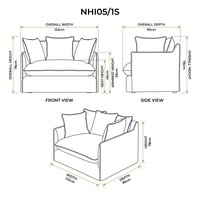 Moderner 1-Sitzer Sofabezug Leinen-Baumwoll-Stoff Sessel Wohnzimmer Loungesessel