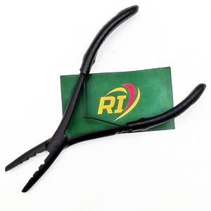 Pinzas para Extensiones de Cabello de Acero Inoxidable, Negras Mate, Ecológicas, Profesionales, de Alta Calidad, Personalizadas, con 3 Orificios, OEM - Product Image 4