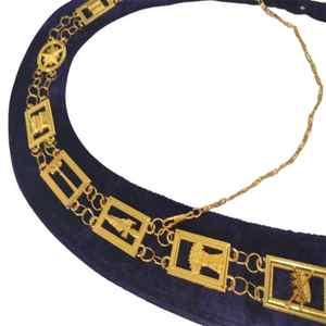 Collar de cadena de Metal Masonic Masters Mason hecho en fábrica, collares de cadena Masonic Regalia negros a la venta - Product Image 2