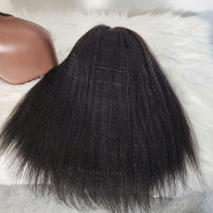 Peluca recta rizada frontal de encaje de cabello humano virgen vietnamita 100% con gorra pequeña y para encaje para mujeres negras - Product Image 2