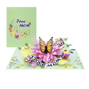 การ์ด3D ป๊อปอัพ 'I Love Mom' งานหัตถกรรมการ์ดเวียดนามการ์ดอวยพรปีใหม่ของขวัญงานฝีมือกระดาษสำหรับวันแม่ - Product Image 2