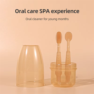 Juego de cepillos de dientes con revestimiento de lengua para bebé recién <span class=keywords><strong>nacido</strong></span>, limpiador bucal, cepillo de dientes de silicona, cepillo de dientes de silicona para niños - Product Image 3