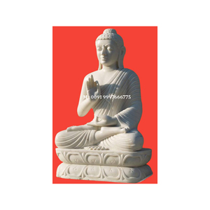 Statue de Bouddha en marbre finement poli et de qualité supérieure, durable, pour la culte à la maison et au temple, au meilleur prix. - Product Image 1