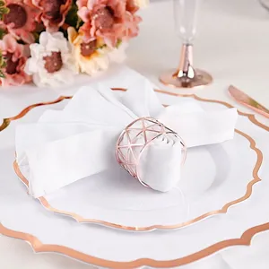 Anneau en fil métallique à double boucle en or rose personnalisé prix d'usine porte-serviettes de reliure de livre pour mariage fabriqué par Target World matériau métallique - Product Image 2