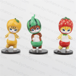 Adorable gatito Cosplay frutas único Animal figura juguete para máquina Gacha y restaurante <span class=keywords><strong>Happy</strong></span> <span class=keywords><strong>Meal</strong></span> Toys - Product Image 3