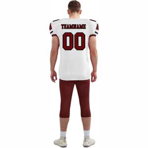 เสื้อและกางเกงอเมริกันฟุตบอลแบบสั่งทำขายส่ง ผ้าโพลีเอสเตอร์ 100% ระบายความชื้น ป้องกันรังสียูวี แขนสั้น สำหรับผู้ใหญ่ - Product Image 6