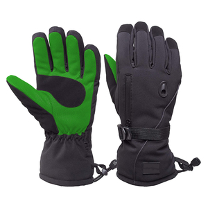 Guantes de Esquí Cálidos de Invierno para Hombre con Puño Elástico, Forro de Punto Suave, Cuero y Poliéster con Calefacción para Clima Frío, Guantes Calefactables - Product Image 2