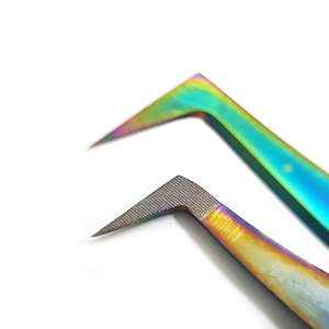 Professional Manual <b>Eyelash</b> <b>Extension</b> Tweezers High Precision Stainless Steel Fiber Tip Volume Lash Tools for Hospital Surgical - Product Image 2