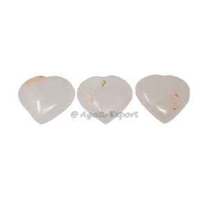 Vente en gros de cristaux de pierres précieuses de coeur gonflés de scolecite polis et lisses naturels en forme de coeur de poche pour la vente de cristal de guérison - Product Image 3