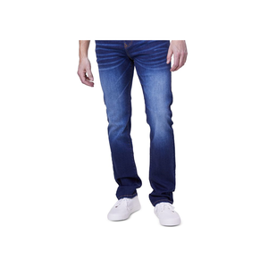 Jeans da Uomo Lazer a Gamba Dritta Blu Denim Taglia 32x34 Vintage Hip Hop Streetwear a Gamba Larga con Tessitura a Maglia Colore Scuro Chiaro - Product Image 2