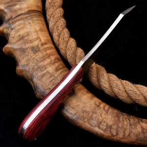 Cuchillo de Corte de Estilo Vaquero Occidental PRESTIGE BLADES, Hoja Fija de Acero de Damasco, Funda de Cuero, Uso en Cocina - Product Image 3